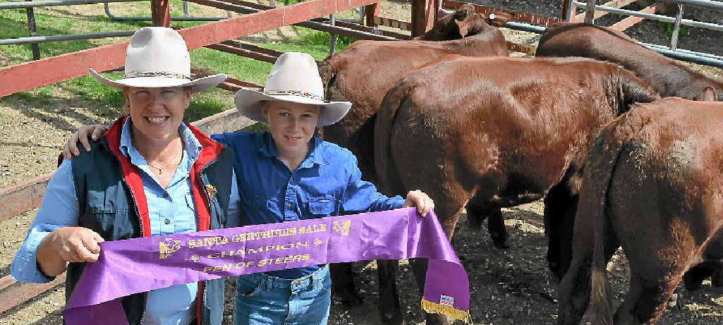 EYE ON THE FUTURE: Elizabeth Benstead with son Michael, 10, said her focus had been on improving the property and rural operation started by her father and grandfather. EYE ON THE FUTURE: Elizabeth Benstead with son Michael, 10, said her focus had been on improving the property and rural operation started by her father and grandfather.